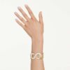 Dextera-armband met ronde slijpvorm, wit, verguld Dextera-armband met ronde slijpvorm, wit, verguld