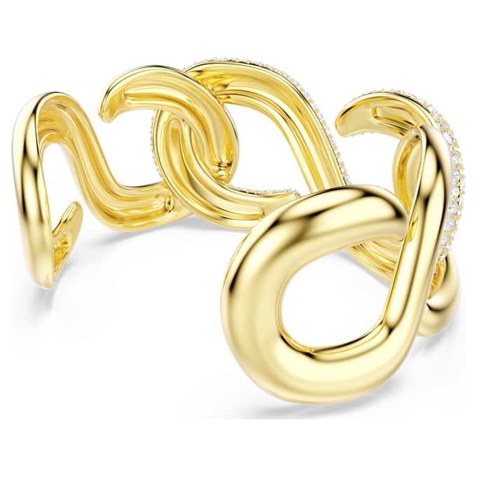 Dextera-armband met ronde slijpvorm, wit, verguld Dextera-armband met ronde slijpvorm, wit, verguld