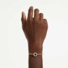 Dextera-armband met ronde slijpvorm, wit, verguld in goudtint