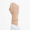 Dextera-armband met ronde slijpvorm, wit, verguld in goudtint