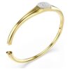 Dextera-armband met ronde slijpvorm, wit, verguld in goudtint
