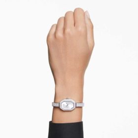 Dextera-armbandhorloge, Swiss Made, metalen armband, zilverkleurig, roestvrij staal