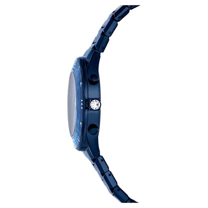 Dextera Chrono-horloge 39 mm, Swiss Made, metalen armband, blauw, blauwe afwerking Dextera Chrono-horloge 39 mm, Swiss Made, metalen armband, blauw, blauwe afwerking