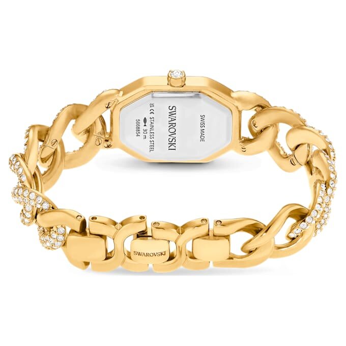 Dextera-horloge, Swiss Made, kristallen armband, goudkleurig, goudkleurige afwerking Dextera-horloge, Swiss Made, kristallen armband, goudkleurig, goudkleurige afwerking