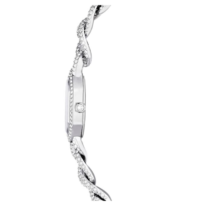 Dextera-horloge, Swiss Made, kristallen armband, zilverkleurig, roestvrij staal Dextera-horloge, Swiss Made, kristallen armband, zilverkleurig, roestvrij staal