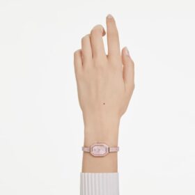 Dextera-horloge, Swiss Made, metalen armband, roze, roségoudkleurig verguld