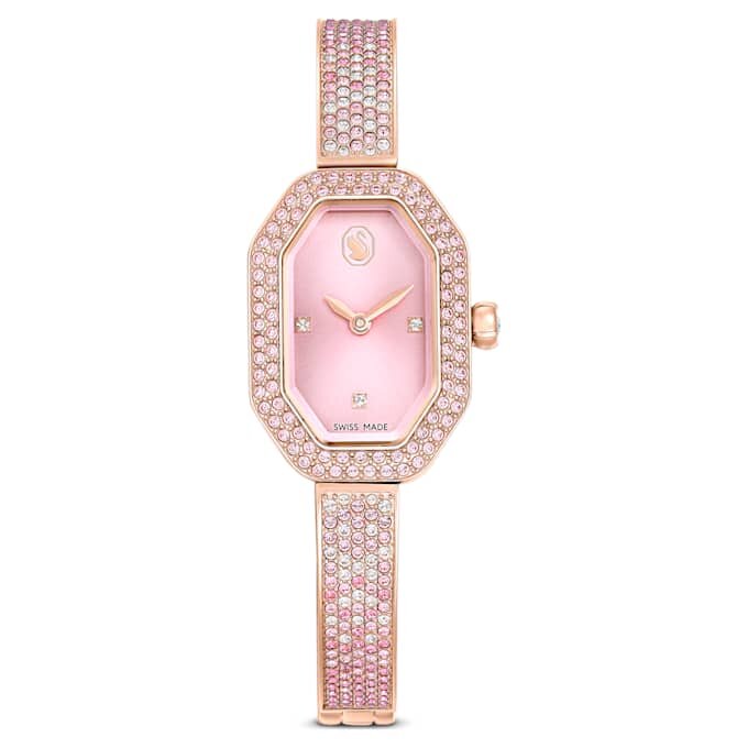 Dextera-horloge, Swiss Made, metalen armband, roze, roségoudkleurig verguld Dextera-horloge, Swiss Made, metalen armband, roze, roségoudkleurig verguld