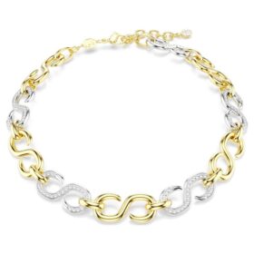 Dextera-ketting met ronde slijpvorm, ketting, wit, afwerking in gemengd metaal