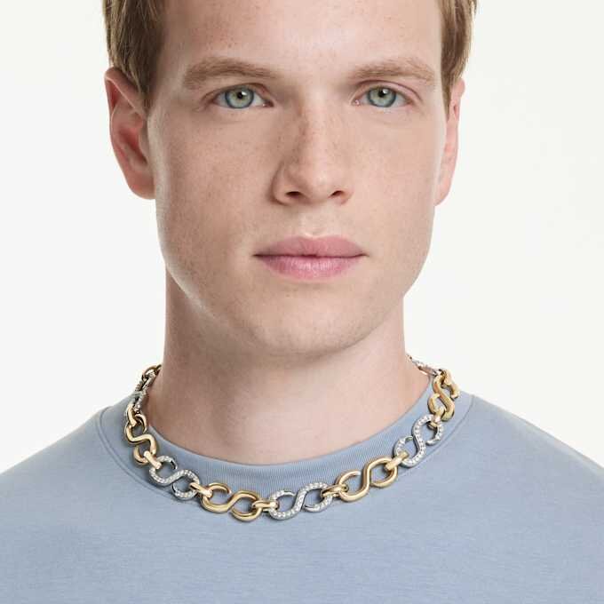 Dextera-ketting met ronde slijpvorm, ketting, wit, afwerking in gemengd metaal Dextera-ketting met ronde slijpvorm, ketting, wit, afwerking in gemengd metaal