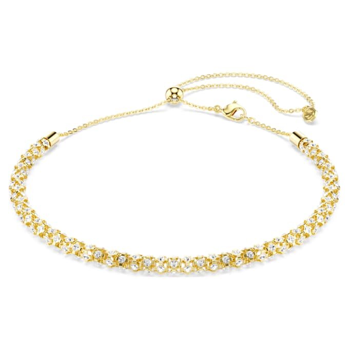Dextera-ketting met ronde slijpvorm, wit, goudkleurige afwerking Dextera-ketting met ronde slijpvorm, wit, goudkleurige afwerking