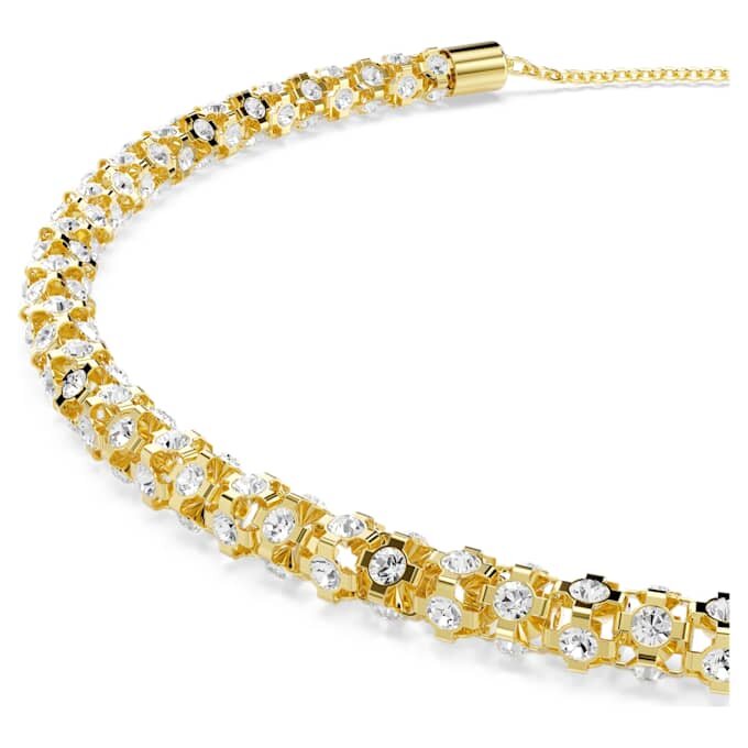 Dextera-ketting met ronde slijpvorm, wit, goudkleurige afwerking Dextera-ketting met ronde slijpvorm, wit, goudkleurige afwerking