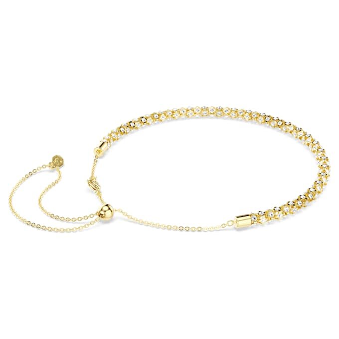 Dextera-ketting met ronde slijpvorm, wit, goudkleurige afwerking Dextera-ketting met ronde slijpvorm, wit, goudkleurige afwerking