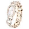 Dextera-kettinghorloge, Swiss Made, kristallen armband, wit, champagnekleurige afwerking