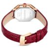 Dextera Octagon-horloge, Swiss Made, leren band, rood, roségoudkleurige afwerking Dextera Octagon-horloge, Swiss Made, leren band, rood, roségoudkleurige afwerking