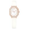 Dextera Octagon-horloge, Swiss Made, leren band, wit, roségoudkleurige afwerking Dextera Octagon-horloge, Swiss Made, leren band, wit, roségoudkleurige afwerking