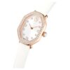 Dextera Octagon-horloge, Swiss Made, leren band, wit, roségoudkleurige afwerking Dextera Octagon-horloge, Swiss Made, leren band, wit, roségoudkleurige afwerking