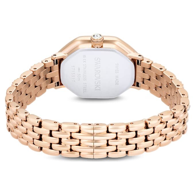 Dextera Octagon-horloge, Swiss Made, metalen armband, goudkleurig, roségoudkleurige afwerking Dextera Octagon-horloge, Swiss Made, metalen armband, goudkleurig, roségoudkleurige afwerking