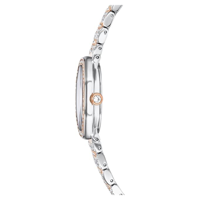 Dextera Octagon-horloge, Swiss Made, metalen armband, zilverkleurig, roségoudkleurige afwerking Dextera Octagon-horloge, Swiss Made, metalen armband, zilverkleurig, roségoudkleurige afwerking