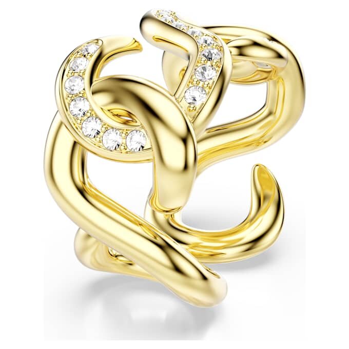 Dextera open ring met ronde slijpvorm, wit, verguld Dextera open ring met ronde slijpvorm, wit, verguld