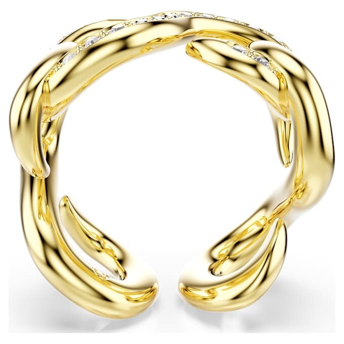 Dextera open ring met ronde slijpvorm, wit, verguld Dextera open ring met ronde slijpvorm, wit, verguld