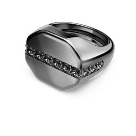 Dextera-ring, achthoekige vorm, ronde slijpvorm, zwart, geruteniumd Dextera-ring, achthoekige vorm, ronde slijpvorm, zwart, geruteniumd