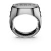 Dextera-ring, achthoekige vorm, ronde slijpvorm, zwart, geruteniumd