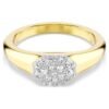 Dextera-ring met gemengde slijpvormen, wit, verguld Dextera-ring met gemengde slijpvormen, wit, verguld