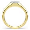 Dextera-ring met gemengde slijpvormen, wit, verguld Dextera-ring met gemengde slijpvormen, wit, verguld