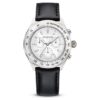 Dextera Tachymeterhorloge Swiss Made, leren band, zilverkleurig, roestvrij staal