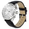 Dextera Tachymeterhorloge Swiss Made, leren band, zilverkleurig, roestvrij staal