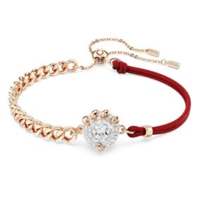Draken- en feniksarmband Drakenklauw, rood, gemengde metalen afwerking