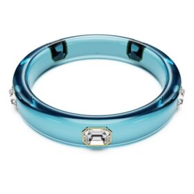 Dulcis-armband met achthoekige slijpvorm, blauw, verguld
