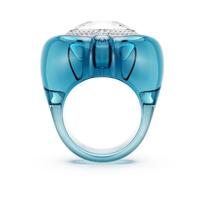 Dulcis cocktailring met hartvormige slijpvorm, pavé, hart, blauw Dulcis cocktailring met hartvormige slijpvorm, pavé, hart, blauw