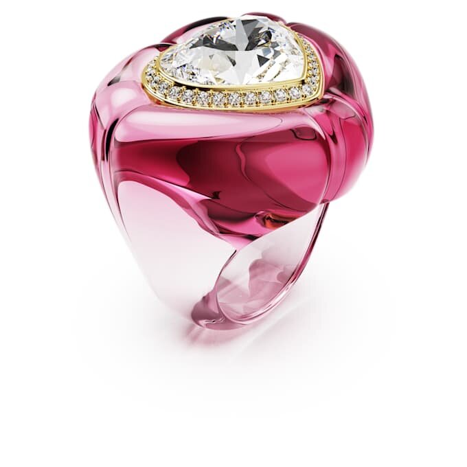 Dulcis cocktailring met hartvormige slijpvorm, pavé, hart, roze Dulcis cocktailring met hartvormige slijpvorm, pavé, hart, roze