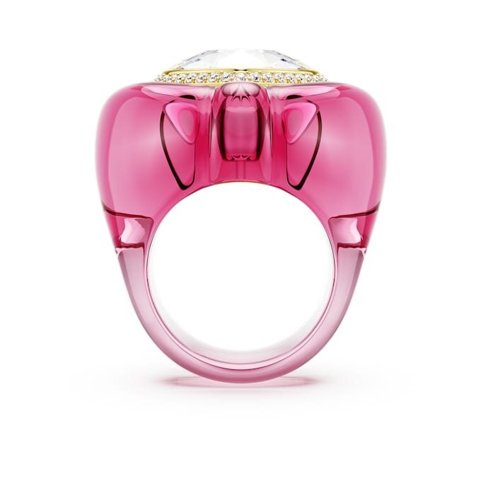 Dulcis cocktailring met hartvormige slijpvorm, pavé, hart, roze Dulcis cocktailring met hartvormige slijpvorm, pavé, hart, roze