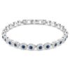 Een Angelic-armband met ronde slijpvorm, blauw, gerhodineerd Een Angelic-armband met ronde slijpvorm, blauw, gerhodineerd