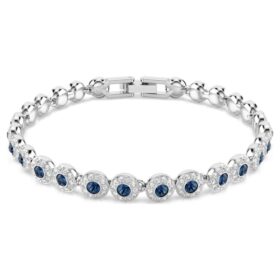 Een Angelic-armband met ronde slijpvorm, blauw, gerhodineerd