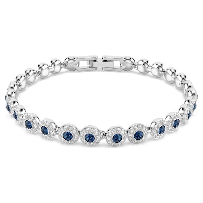 Een Angelic-armband met ronde slijpvorm, blauw, gerhodineerd Een Angelic-armband met ronde slijpvorm, blauw, gerhodineerd