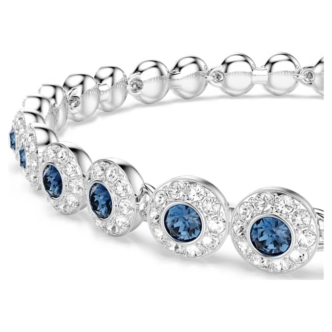 Een Angelic-armband met ronde slijpvorm, blauw, gerhodineerd Een Angelic-armband met ronde slijpvorm, blauw, gerhodineerd