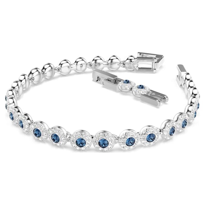 Een Angelic-armband met ronde slijpvorm, blauw, gerhodineerd Een Angelic-armband met ronde slijpvorm, blauw, gerhodineerd