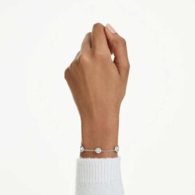 Een Angelic-armband met ronde slijpvorm, dubbelzijdige motieven, wit, gerhodineerd