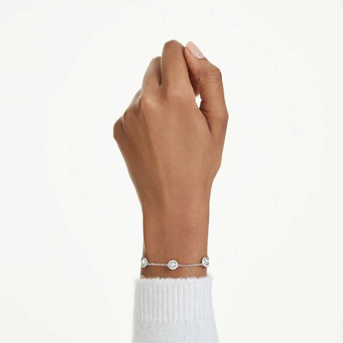 Een Angelic-armband met ronde slijpvorm, dubbelzijdige motieven, wit, gerhodineerd Een Angelic-armband met ronde slijpvorm, dubbelzijdige motieven, wit, gerhodineerd