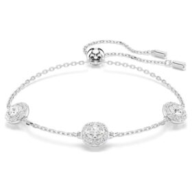 Een Angelic-armband met ronde slijpvorm, dubbelzijdige motieven, wit, gerhodineerd