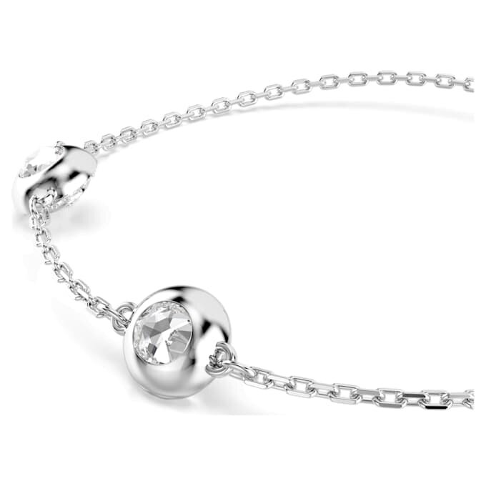 Een Angelic-armband met ronde slijpvorm, dubbelzijdige motieven, wit, gerhodineerd Een Angelic-armband met ronde slijpvorm, dubbelzijdige motieven, wit, gerhodineerd