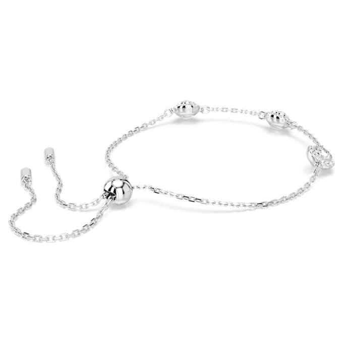 Een Angelic-armband met ronde slijpvorm, dubbelzijdige motieven, wit, gerhodineerd Een Angelic-armband met ronde slijpvorm, dubbelzijdige motieven, wit, gerhodineerd
