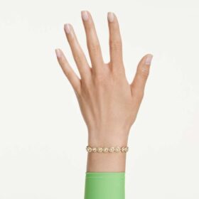 Een Angelic-armband met ronde slijpvorm, karamelkleurig, verguld