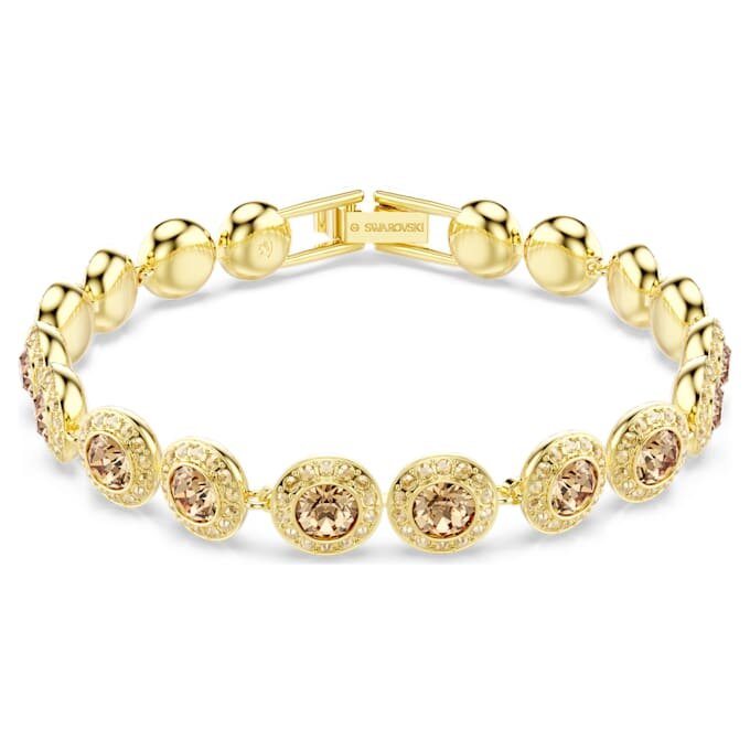 Een Angelic-armband met ronde slijpvorm, karamelkleurig, verguld Een Angelic-armband met ronde slijpvorm, karamelkleurig, verguld