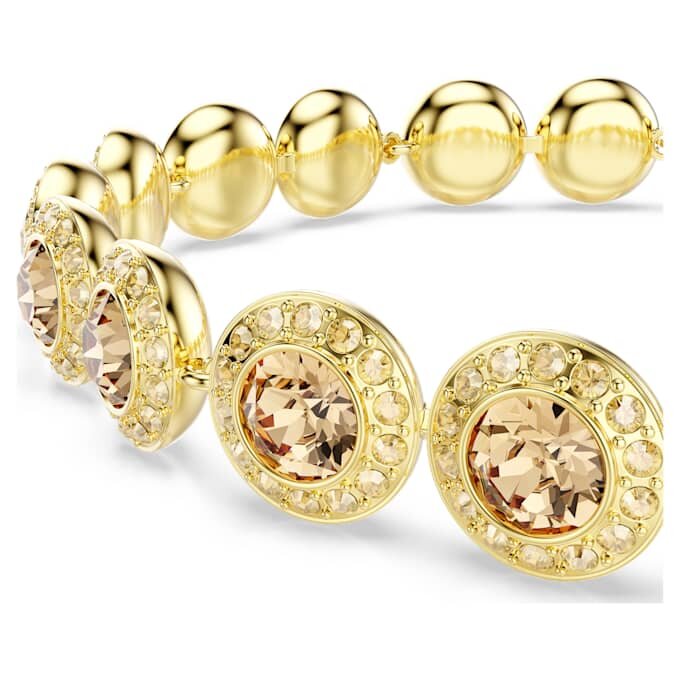 Een Angelic-armband met ronde slijpvorm, karamelkleurig, verguld Een Angelic-armband met ronde slijpvorm, karamelkleurig, verguld