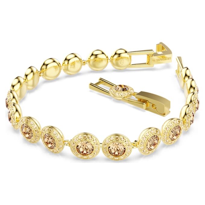 Een Angelic-armband met ronde slijpvorm, karamelkleurig, verguld Een Angelic-armband met ronde slijpvorm, karamelkleurig, verguld