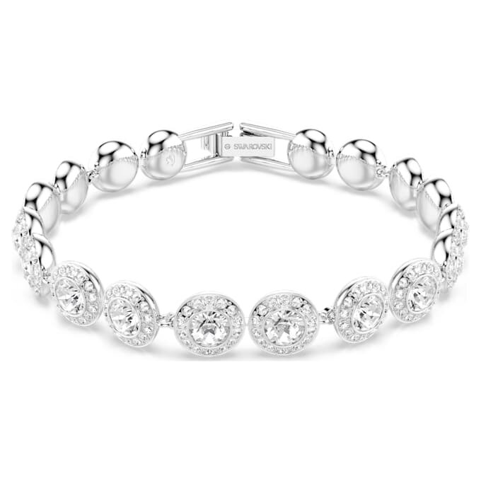 Een Angelic-armband met ronde slijpvorm, wit, gerhodineerd Een Angelic-armband met ronde slijpvorm, wit, gerhodineerd